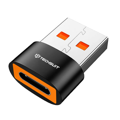 Adapter za podatke i punjenje USB-C - USB-A Techsuit A4 HyperPort, Crno Narančasti