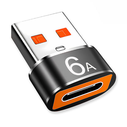 Adapter za podatke i punjenje USB-C - USB-A Techsuit A4 HyperPort, Crno Narančasti
