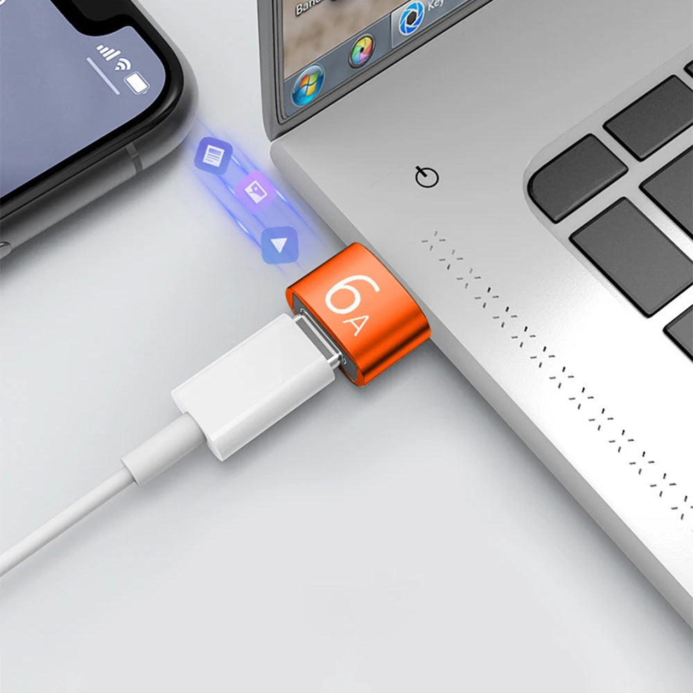 Adapter za podatke i punjenje USB-C - USB-A Techsuit A4 HyperPort, Crno Narančasti