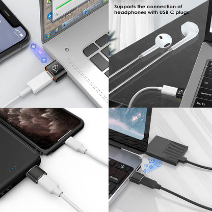 Adapter za podatke i punjenje USB-C - USB-A Techsuit A4 HyperPort, Crno Narančasti