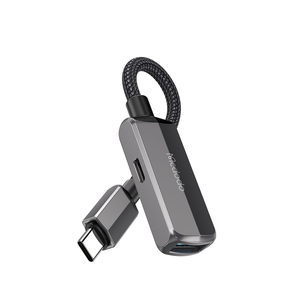 OTG adapter USB-C - USB-A / USB-C McDodo CA-2830, Sivi