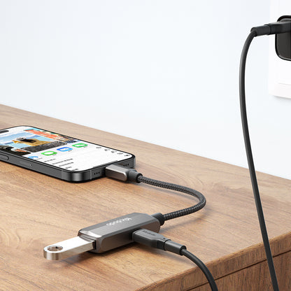 OTG adapter USB-C - USB-A / USB-C McDodo CA-2830, Sivi