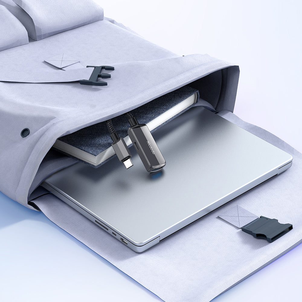 OTG adapter USB-C - USB-A / USB-C McDodo CA-2830, Sivi