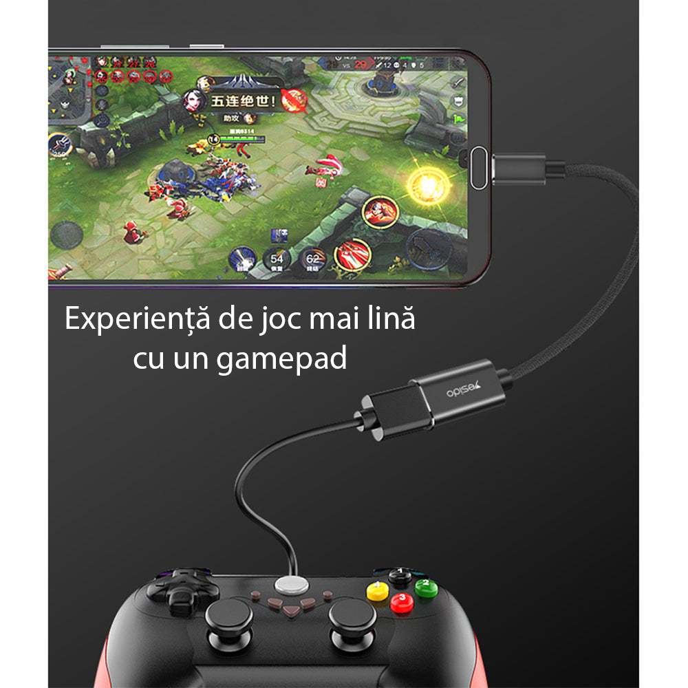 Adaptor OTG USB-C - USB-A Yesido GS01, Crni