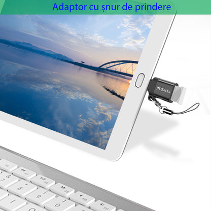 Adaptor OTG USB-C - USB-A Yesido GS06, Crni