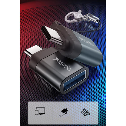 Adaptor OTG USB-C - USB-A Yesido GS06, Crni