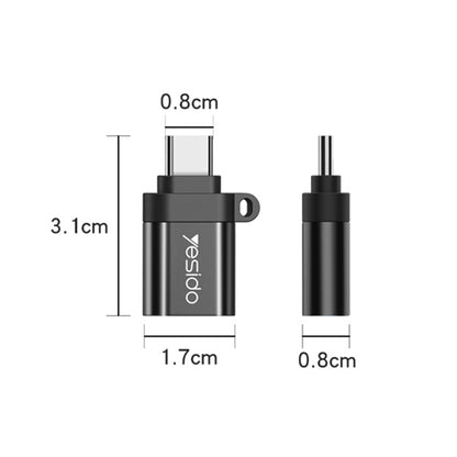 Adaptor OTG USB-C - USB-A Yesido GS06, Crni