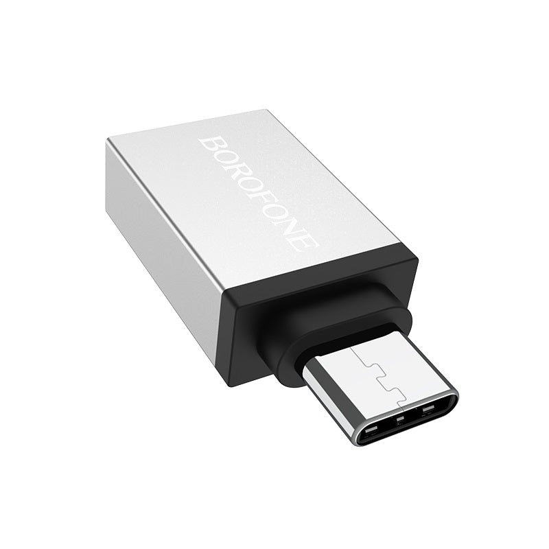 OTG adapter USB-A - USB-C Borofone BV3, Srebrni