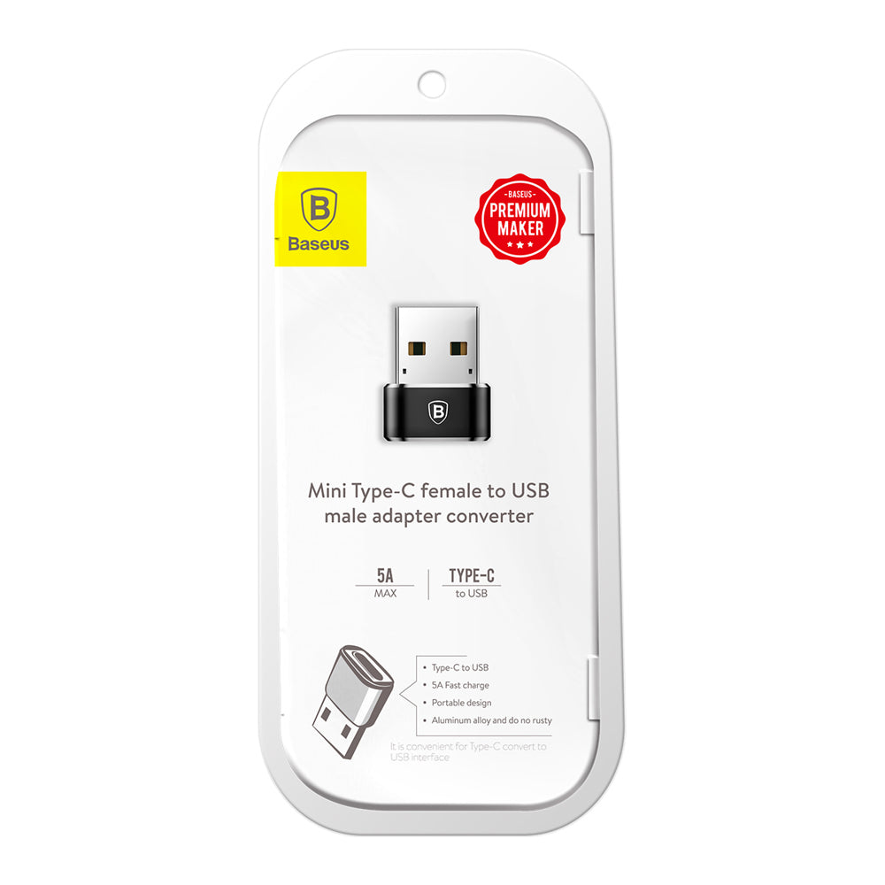Adapter za prijenos podataka i punjenje USB-C - USB-A Baseus, Crni CAAOTG-01