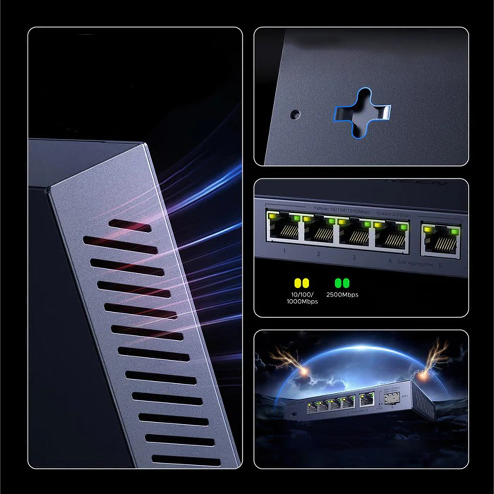 UGREEN mrežni prekidač 35048EU, 5 x RJ45, Siva