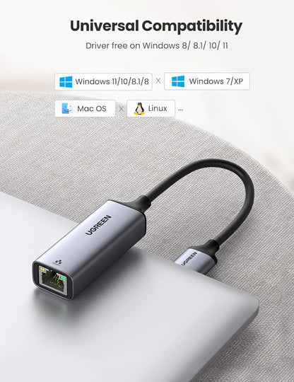 Mrežna kartica UGREEN CM209, RJ45, USB, Siva
