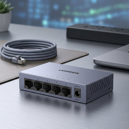 UGREEN CM933 mrežni prekidač (65956EU), 5 x RJ45, Crna