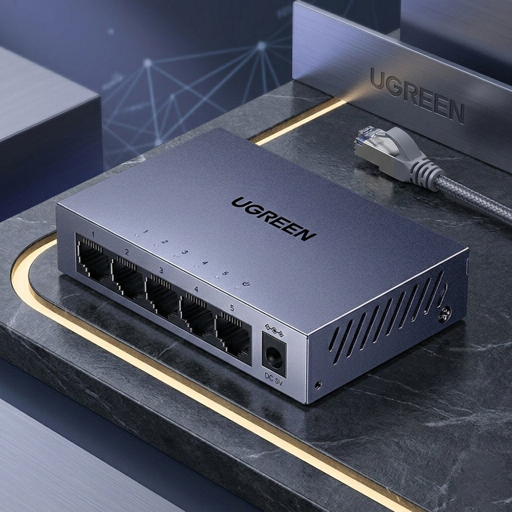 UGREEN CM933 mrežni prekidač (65956EU), 5 x RJ45, Crna