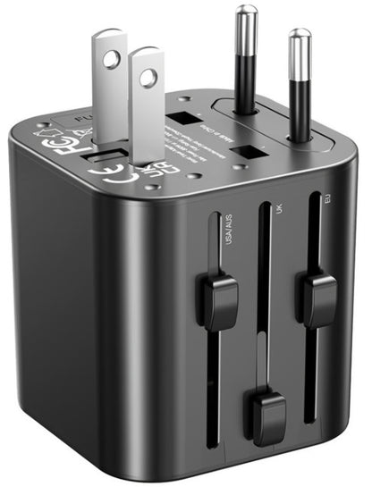 Mrežni adapter XO Design WL28 Travel US / UK / AU / CN / EU, Crni