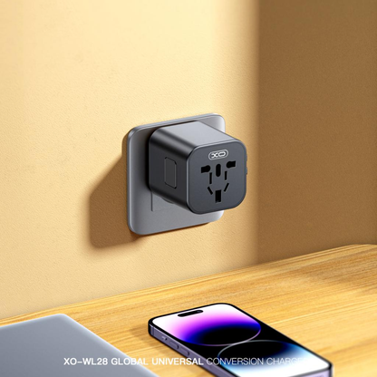 Mrežni adapter XO Design WL28 Travel US / UK / AU / CN / EU, Crni