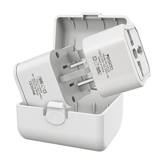 Adaptor mreže Yesido MC25 Travel CN/ US / EU / UK, Bijeli