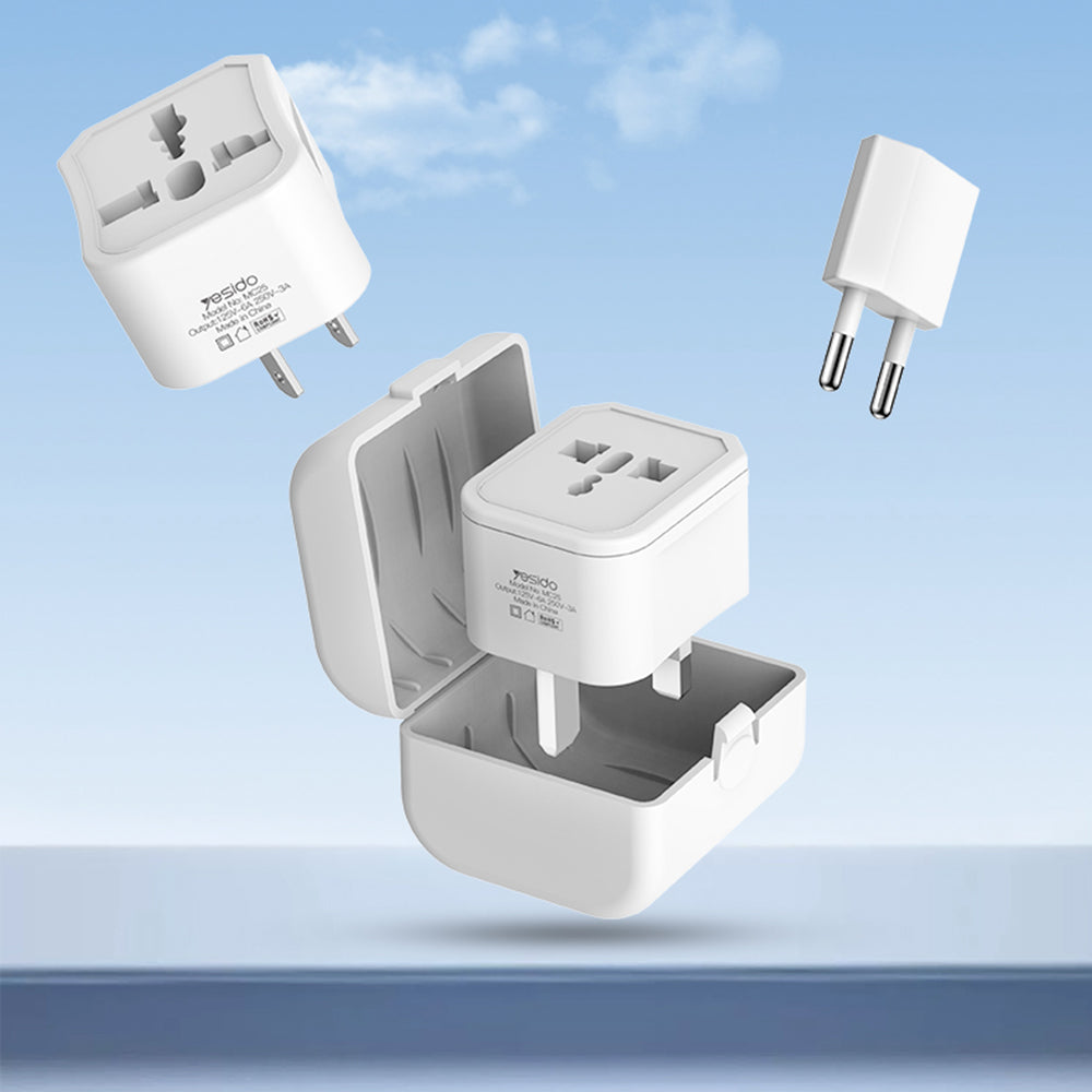 Adaptor mreže Yesido MC25 Travel CN/ US / EU / UK, Bijeli
