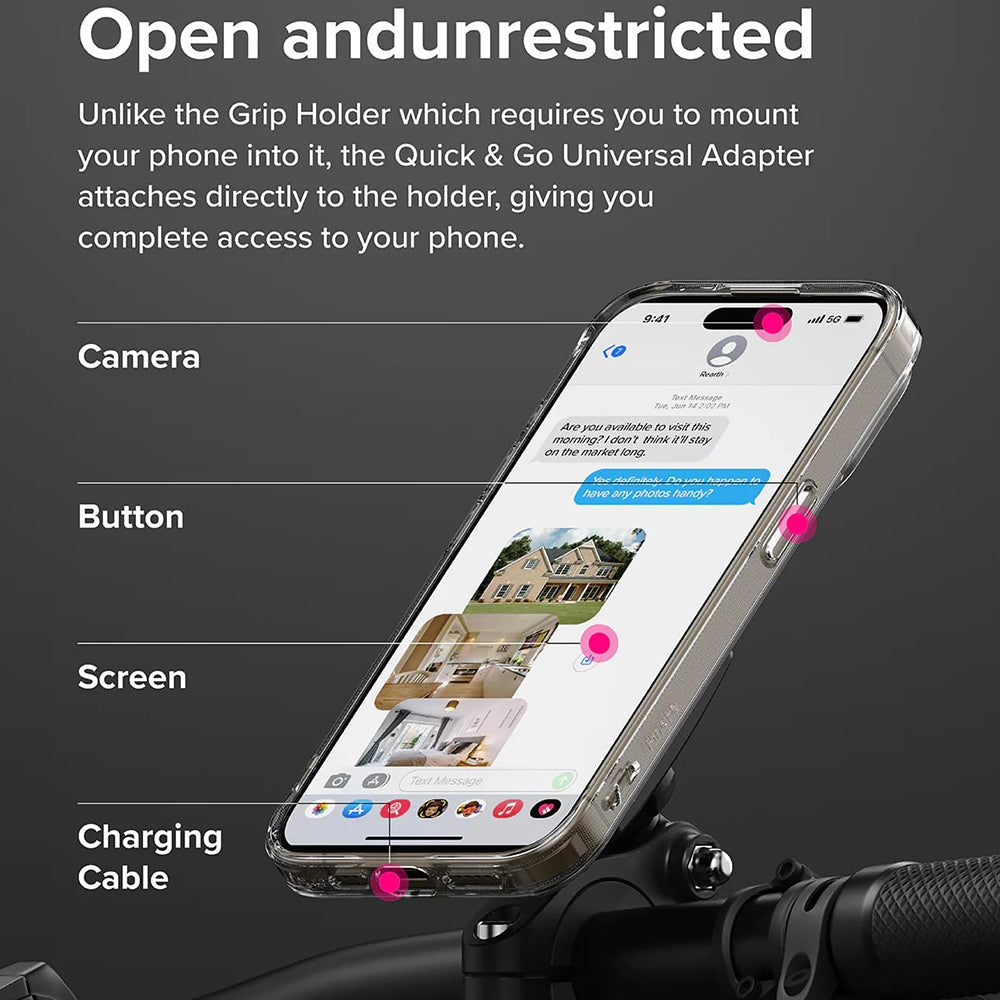 Adapter za telefon Ringke Quick & Go za nosač bicikla, Set 2 komada, Crna