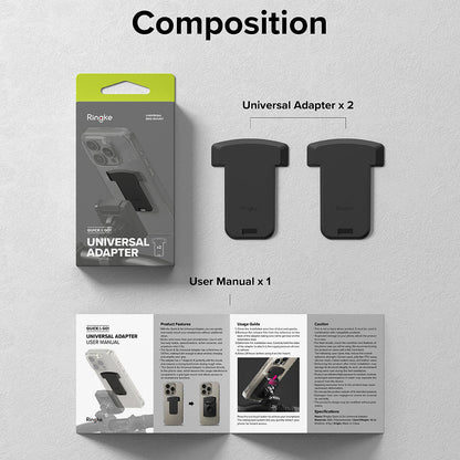 Adapter za telefon Ringke Quick & Go za nosač bicikla, Set 2 komada, Crna