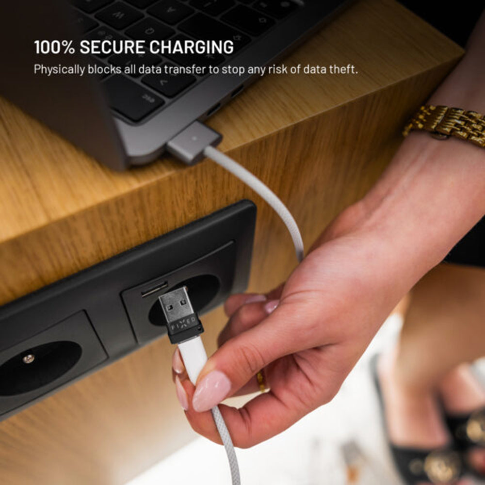 USB adapter za blokadu podataka Fixed, USB-A / USB-C, 2u1, Crni