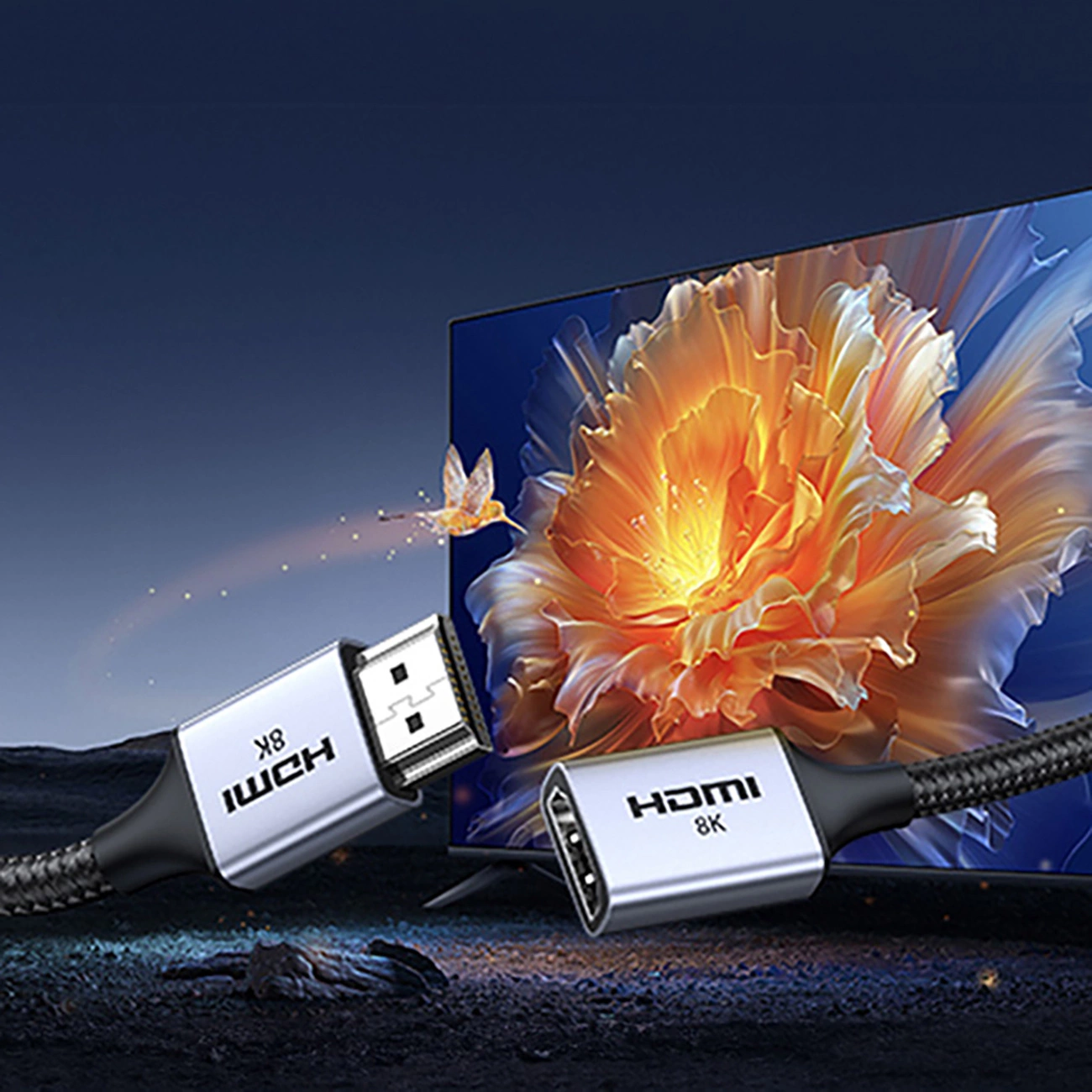 Video adapter UGREEN HD165, HDMI - HDMI, 8K, Sivi