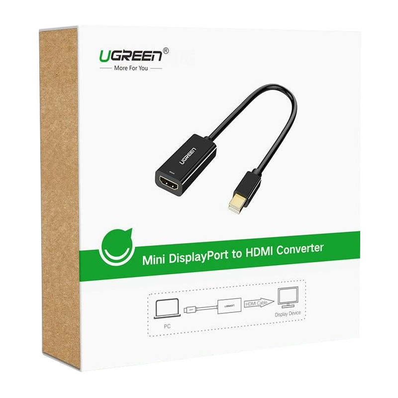 Video adapter UGREEN MD112, MiniDisplayPort - HDMI, Crni