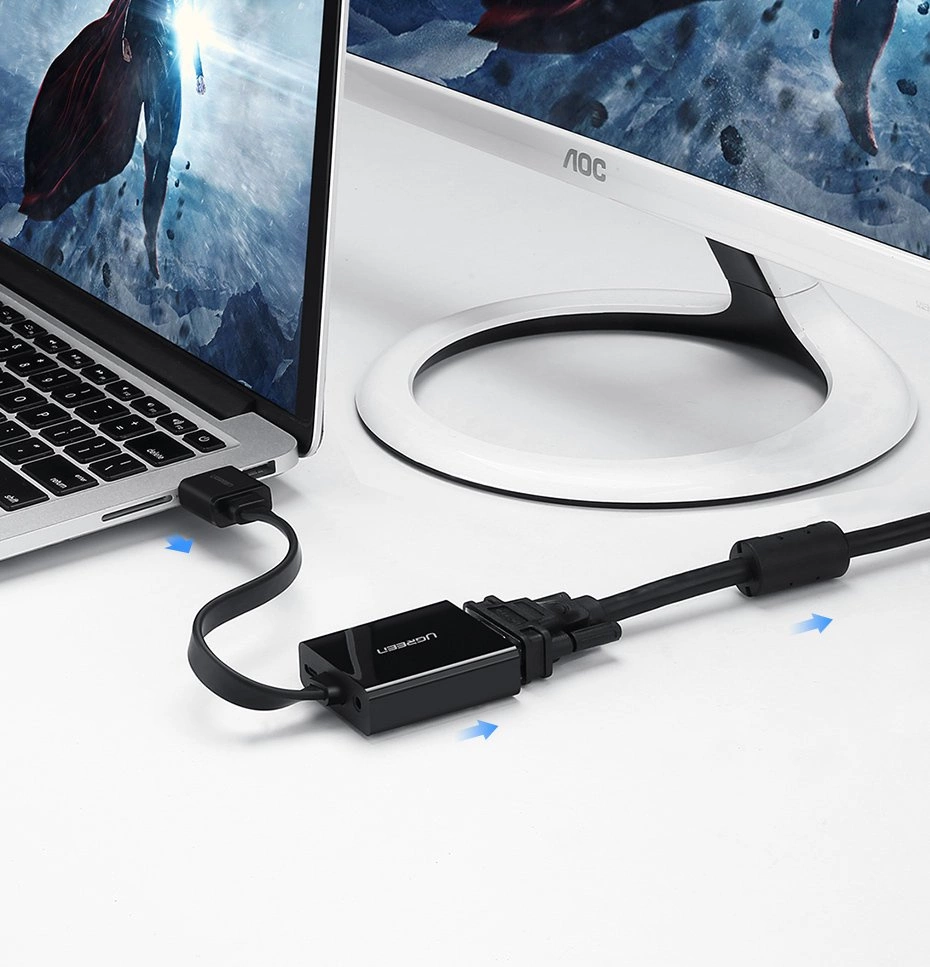 Video adapter UGREEN MM103 (40248), HDMI - VGA, 1080P, Crna