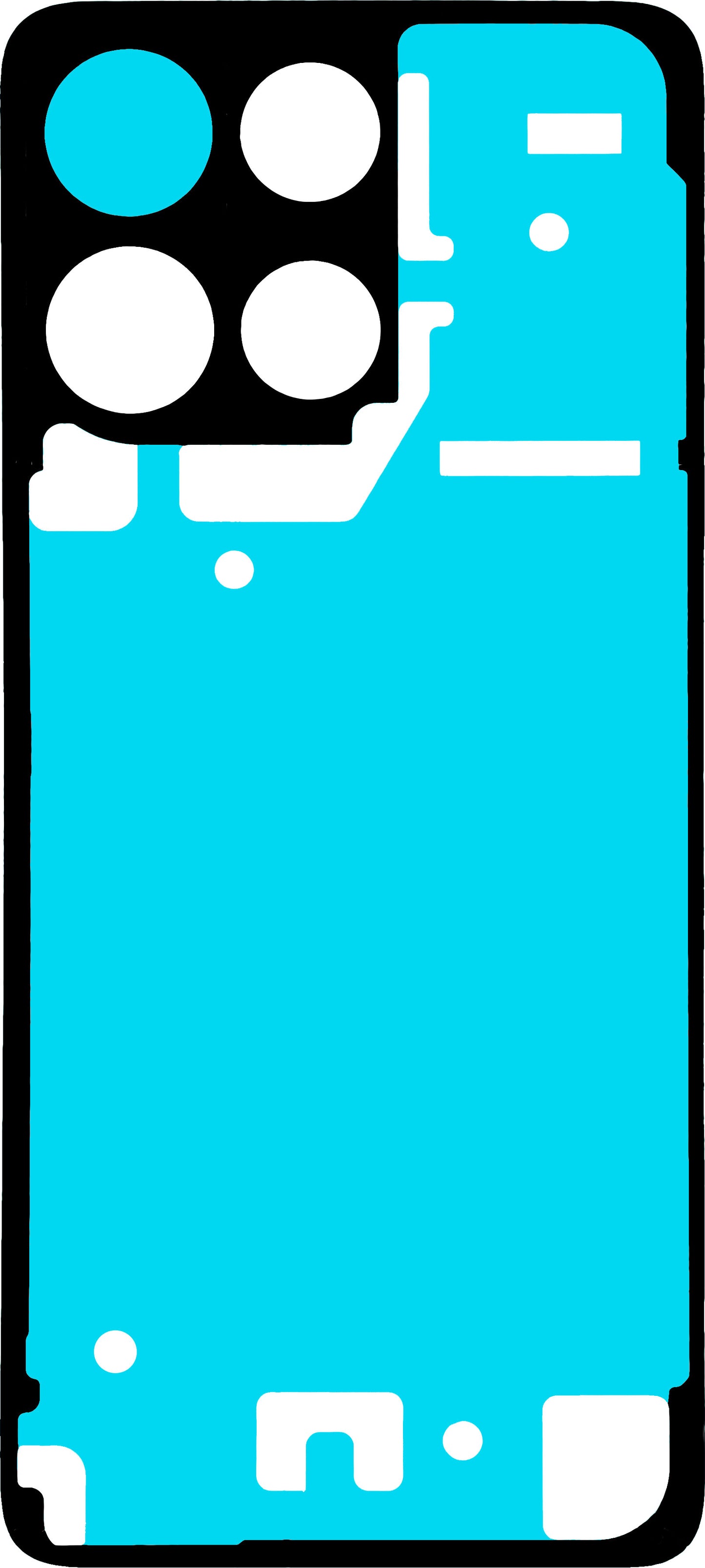 Ljepilo za poklopac baterije Motorola Moto G17, Service Pack S948F12616