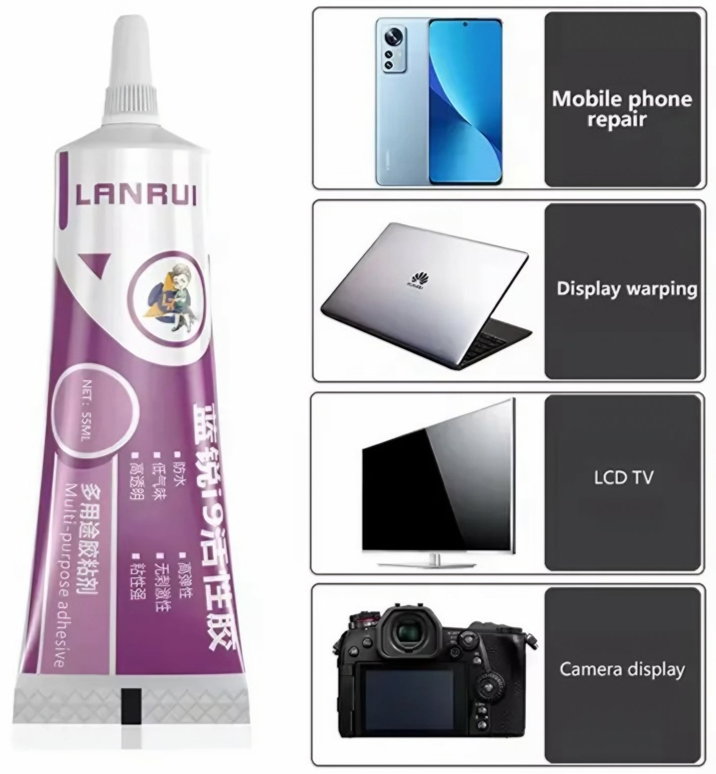 Tekuće ljepilo Lanrui I9, 55ml, Prozirno