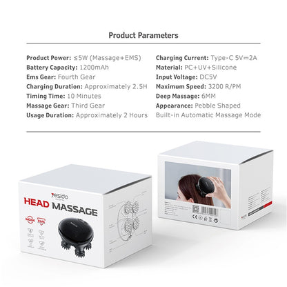 Aparat za masažu vlasišta Yesido MG04, Crni