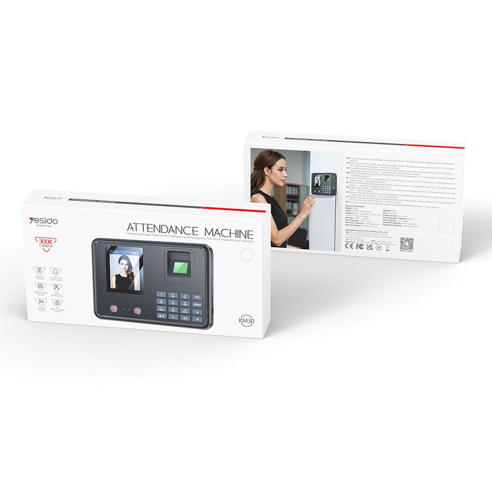 Biometrijski uređaj za evidenciju radnog vremena Yesido KM30, Crni
