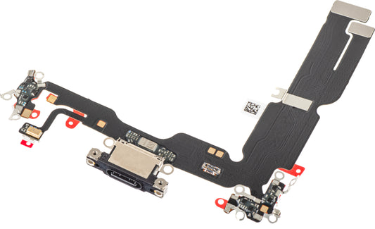 Traka s priključkom za punjenje - Mikrofon Apple iPhone 15 Plus, Crna