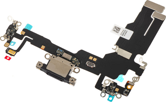 Traka s konektorom za punjenje - Mikrofon Apple iPhone 15, Crna