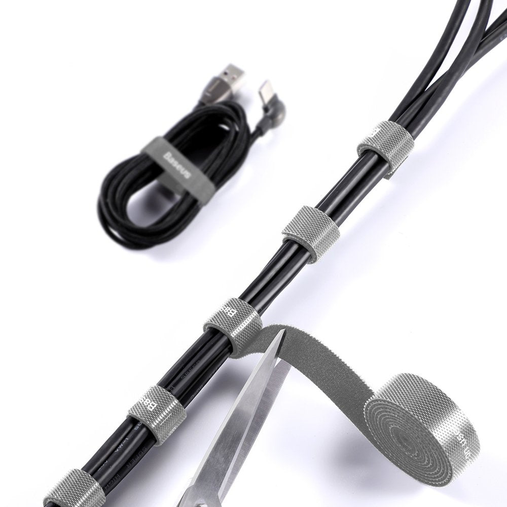 Organizator kabela Baseus Circle, Velcro, 3m, Sivi ACMGT-F0G