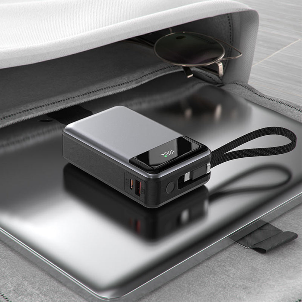 Vanjska baterija Acefast M21, 20000mAh, 65W, QC + PD, 1 x USB-A - 2 x USB-C, Crna