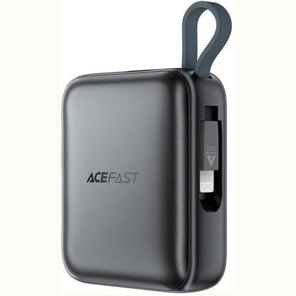 Vanjska baterija Acefast M23, 10000mAh, 22.5W, QC + PD, 1 x Lightning - 2 x USB-C, Siva