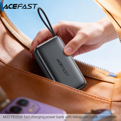 Vanjska baterija Acefast M32, 10000mAh, 35W, PD, 2 x USB-C, Siva