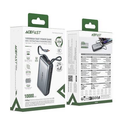 Vanjska baterija Acefast M32, 10000mAh, 35W, PD, 2 x USB-C, Siva