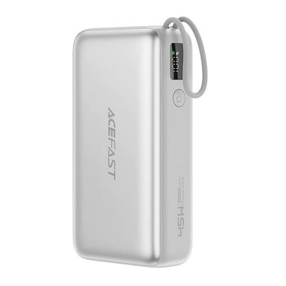 Vanjska baterija Acefast M34, 20000mAh, 45W, QC + PD, 1 x USB-A - 2 x USB-C, Srebrna