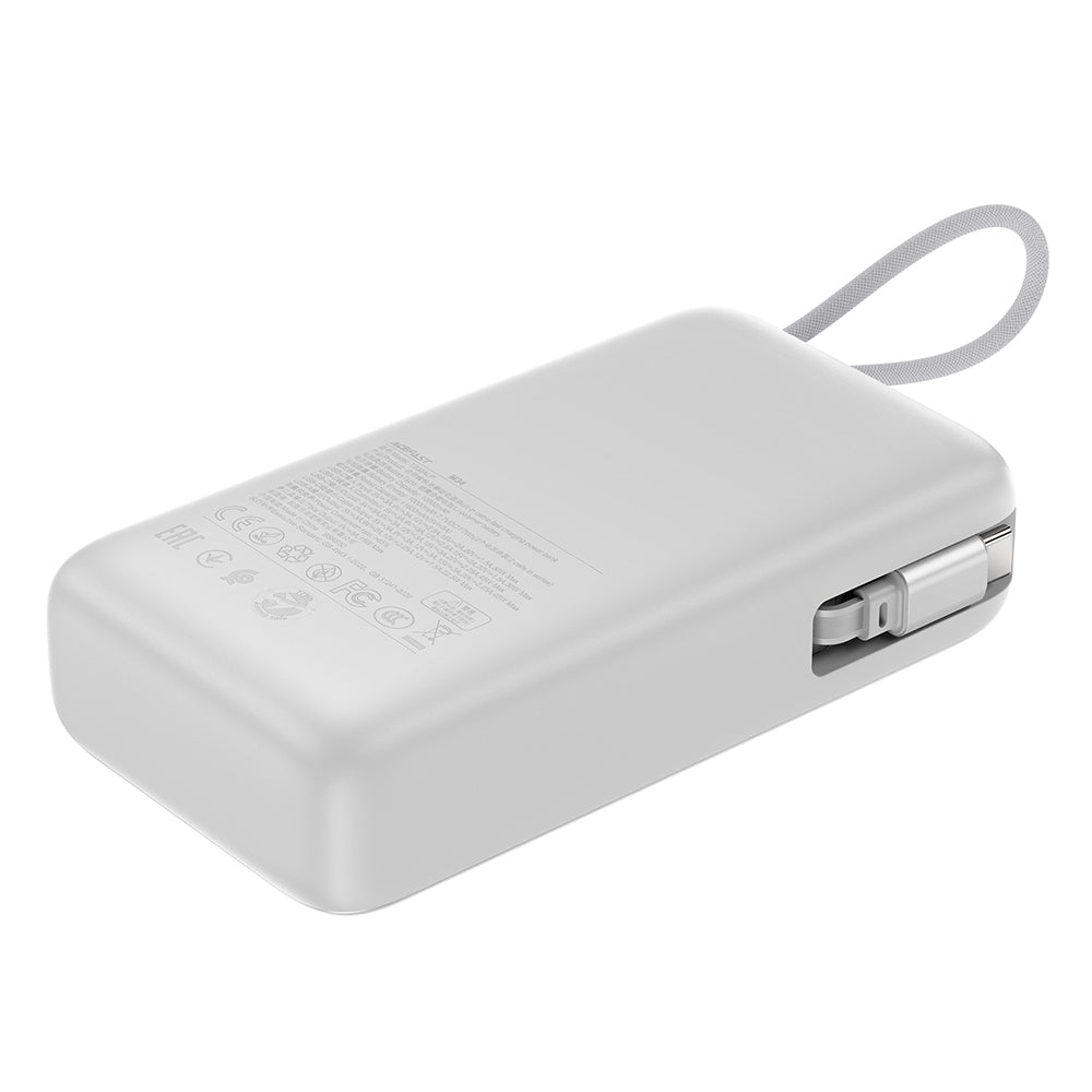 Vanjska baterija Acefast M34, 20000mAh, 45W, QC + PD, 1 x USB-A - 2 x USB-C, Srebrna
