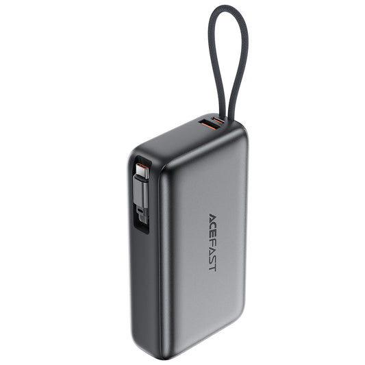 Vanjska baterija Acefast M34, 20000mAh, 45W, QC + PD, 1 x USB-A - 2 x USB-C, Siva