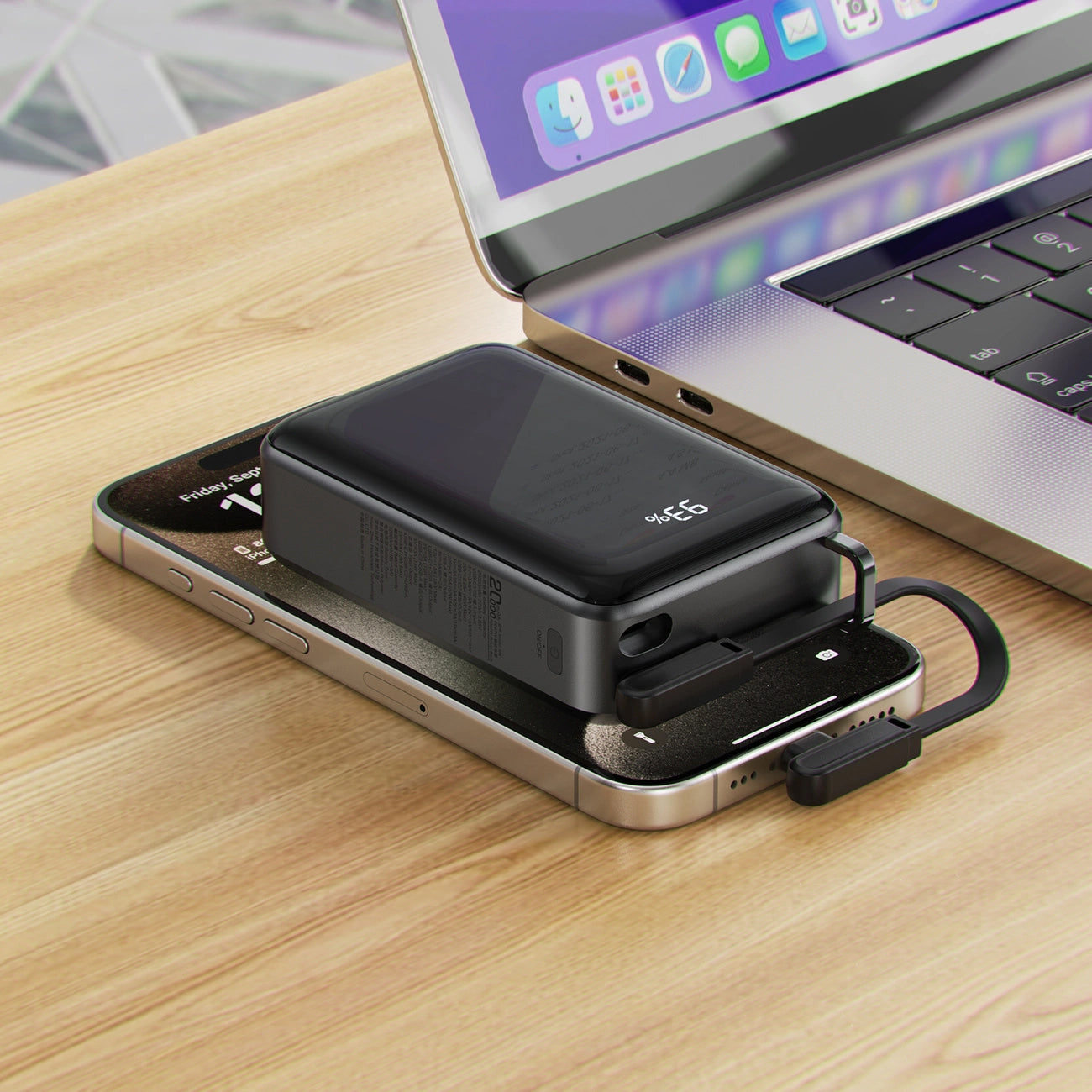 Vanjska baterija Acefast M4, 20000mAh, 67W, PD, 1 x USB-A - 2 x USB-C, Crna