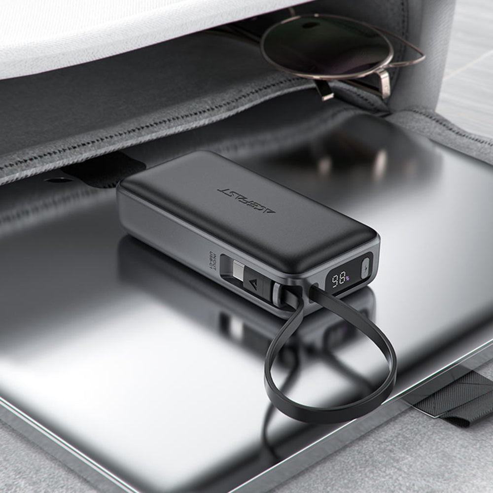 Vanjska baterija Acefast M7, 10000mAh, 30W, QC + PD, 1 x USB-A - 2 x USB-C, Crna