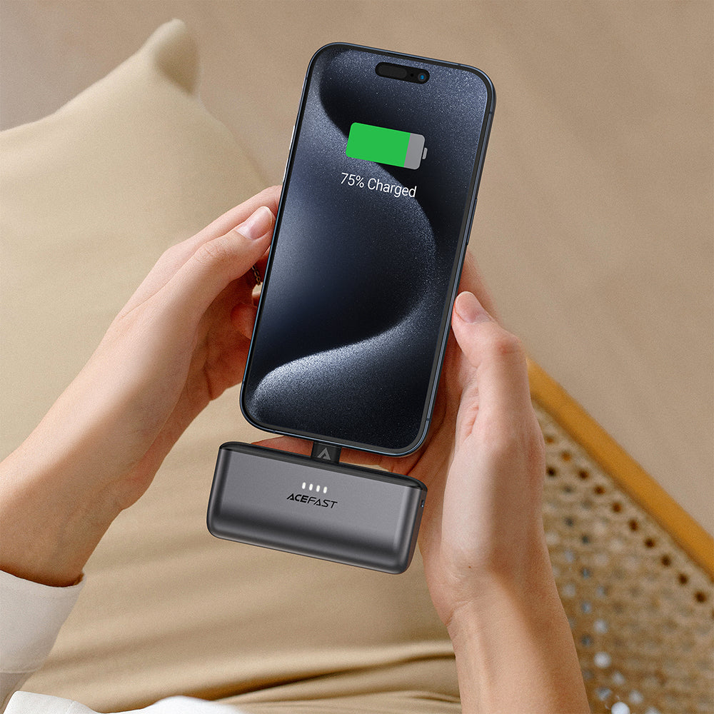 Vanjska baterija Acefast M9, 5000mAh, 20W, PD, 2 x USB-C, Crna