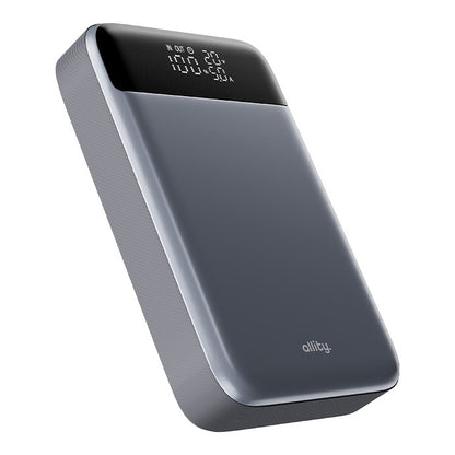 Vanjska baterija Allity. APB-200 PocketPower, 19200mAh, 130W, QC + PD, 1 x USB-A - 2 x USB-C, Siva