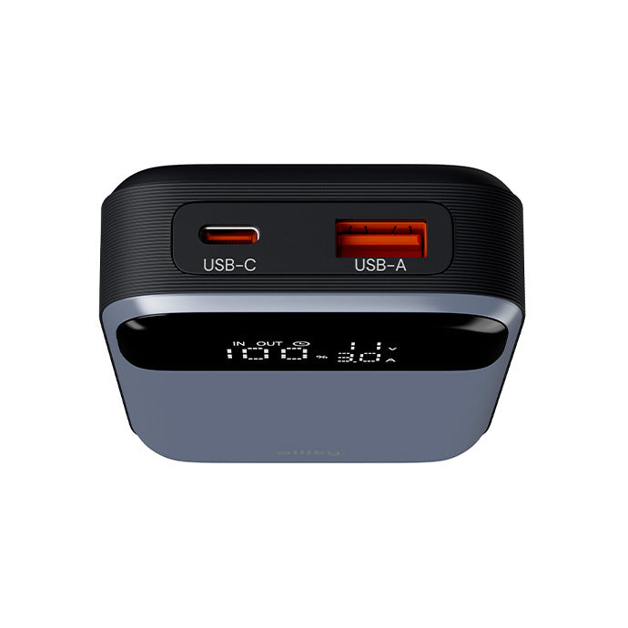 Vanjska baterija Allity. APB-200 PocketPower, 10000mAh, 33W, QC + PD, 1 x USB-A - 1 x USB-C, Siva