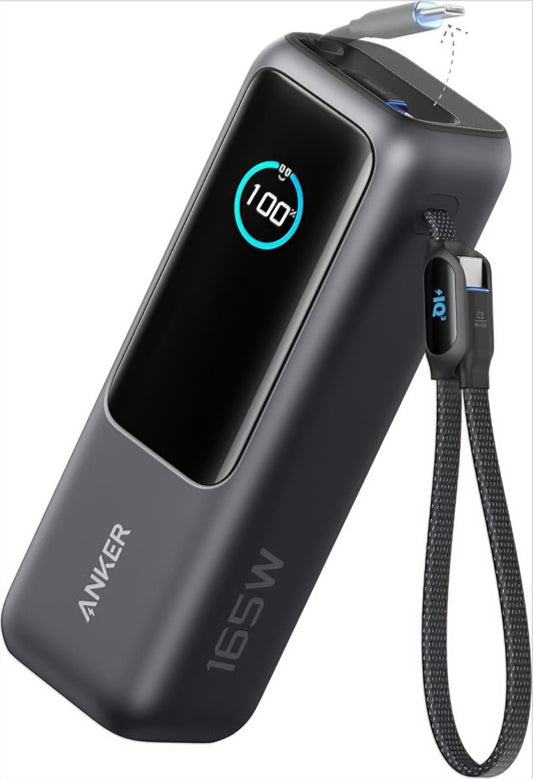 Vanjska baterija Anker, 25000mAh, 165W, QC + PD, 1 x USB-A - 3 x USB-C, Siva, Obnovljena A1695H11