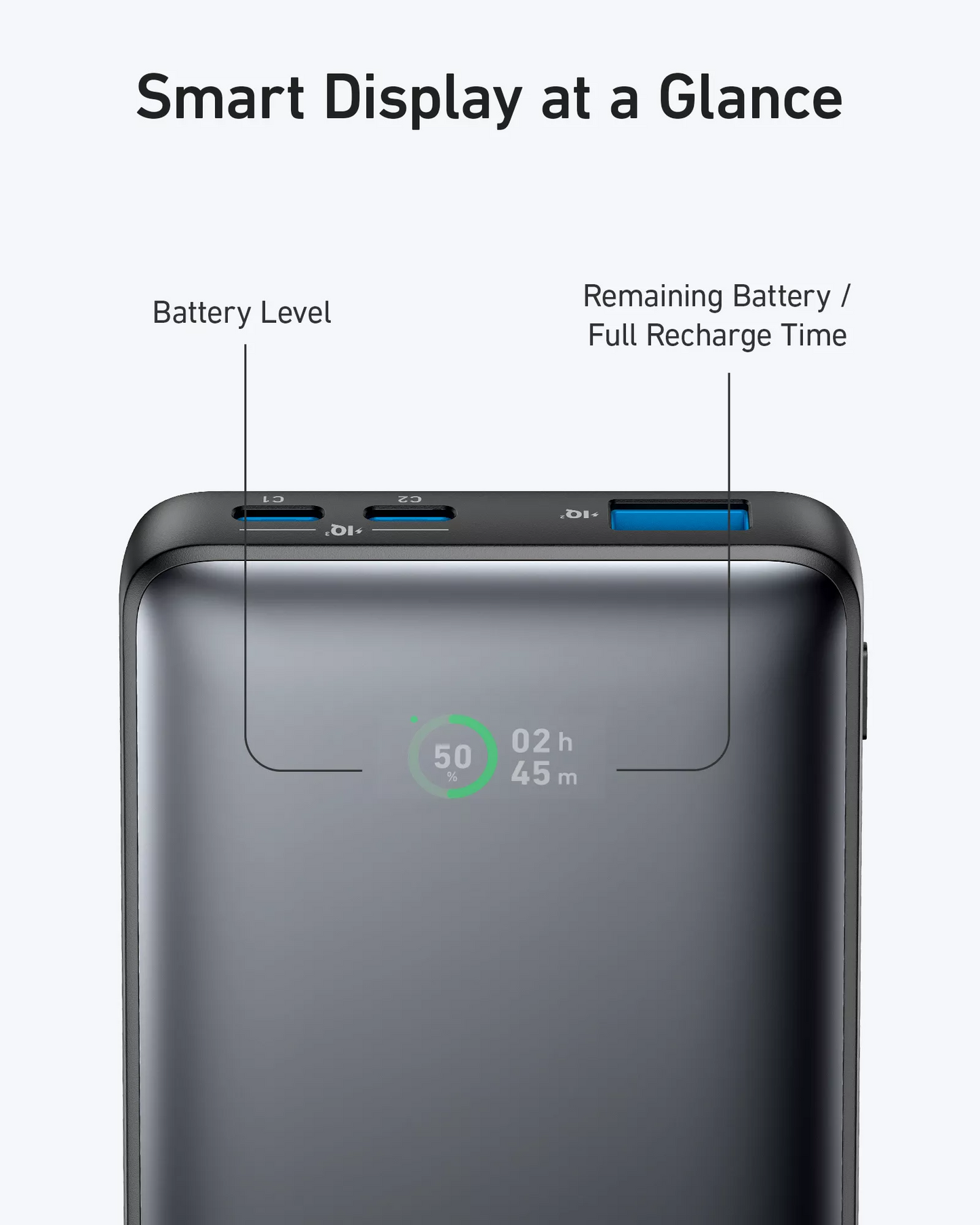 Vanjska baterija Anker 533 PowerCore, 10000mAh, 25W, QC + PD, 1 x USB-A - 2 x USB-C, Crna A1249G11