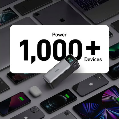 Vanjska baterija Anker 737, 24000mAh, 140W, QC + PD, 1 x USB-A - 2 x USB-C, Crna A1289011