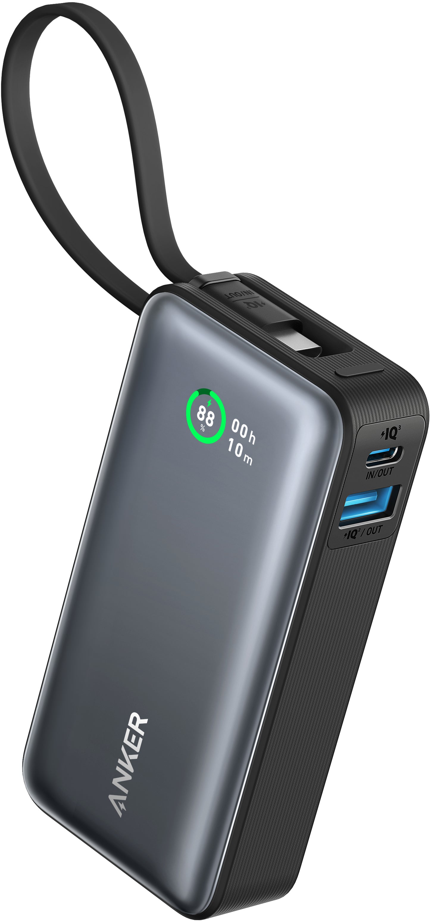 Vanjska baterija Anker Nano, 10000mAh, 30W, QC + PD, 1 x USB-A - 2 x USB-C, Crna A1259G11